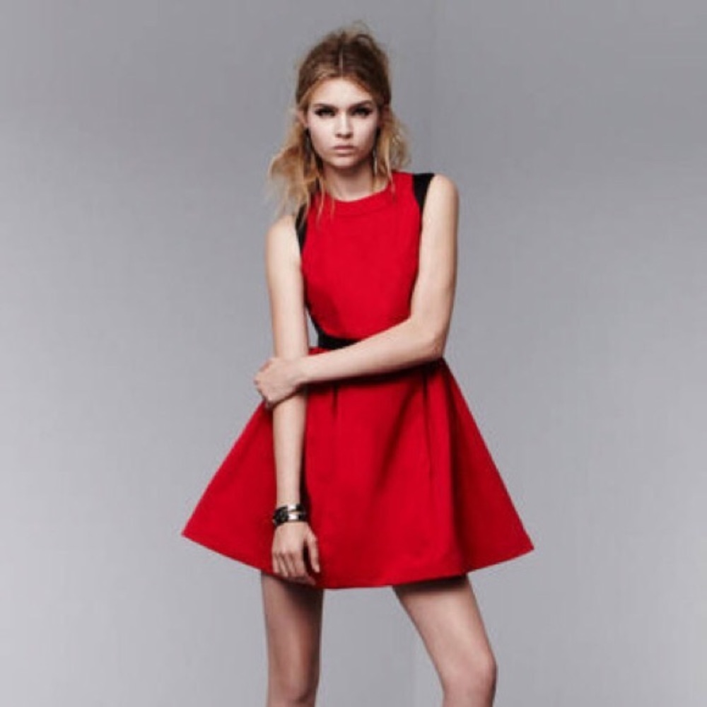 Red fit to flare dress